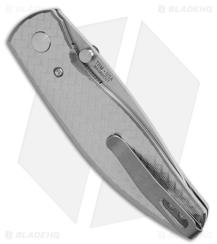 TRM Knives Atom Liner Lock Knife Herringbone Titanium (3.5" SW MagnaCut)