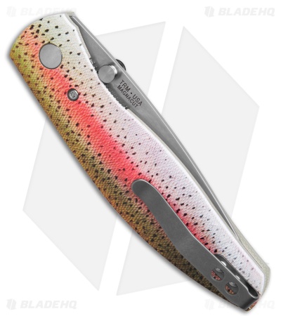 TRM Knives Atom Liner Lock Knife Rainbow Trout G-10 (3.5" SW)