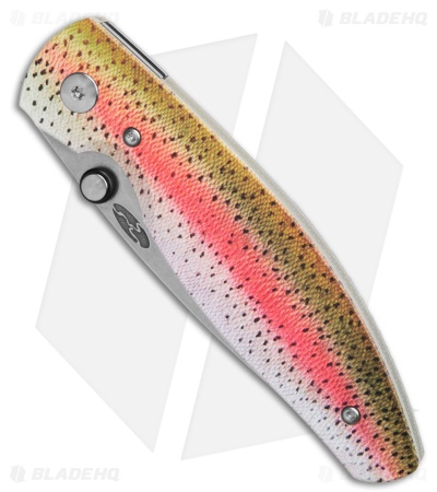 TRM Knives Atom Liner Lock Knife Rainbow Trout G-10 (3.5" SW)
