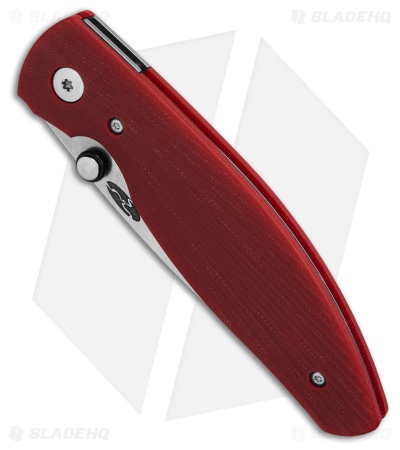 TRM Knives Atom Liner Lock Knife Ruby Red Sunburst G-10 (3.5" SW)