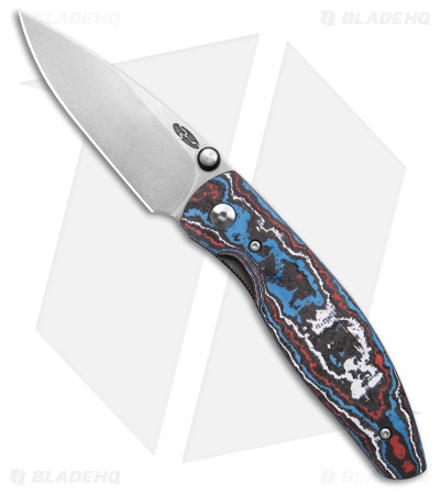 TRM Knives Atom Liner Lock Knife Star Spangled CamoCarbon (3.5" SW MagnaCut)