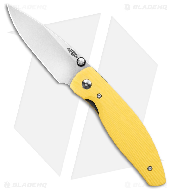 TRM Knives Atom Liner Lock Knife Sunshine Yellow Sunburst G-10 (3.5" SW)
