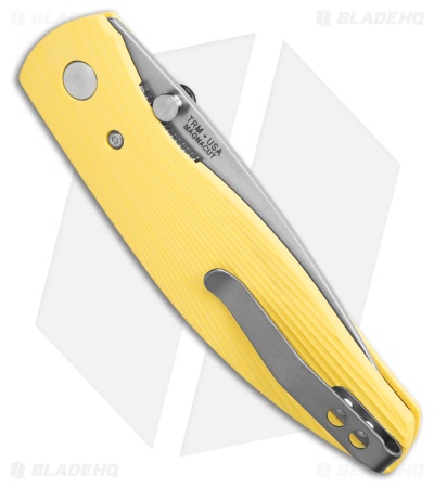 TRM Knives Atom Liner Lock Knife Sunshine Yellow Sunburst G-10 (3.5" SW)