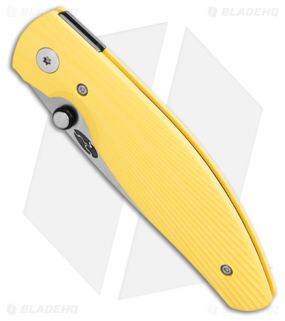 TRM Knives Atom Liner Lock Knife Sunshine Yellow Sunburst G-10 (3.5" SW)