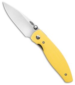 TRM Knives Atom Liner Lock Knife Sunshine Yellow Sunburst G-10 (3.5" SW)