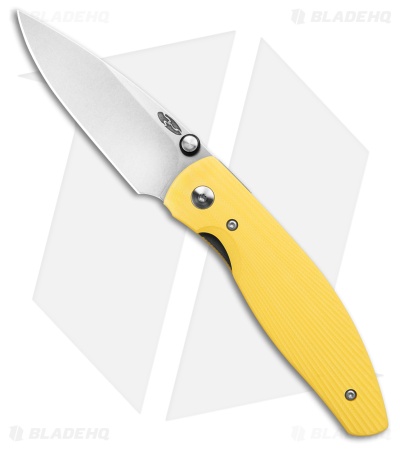 TRM Knives Atom Liner Lock Knife Sunshine Yellow Sunburst G-10 (3.5" SW)