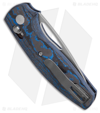 TRM Knives Bulldog Rev B River-LOK Knife Electric Blue Camo Carbon Fiber (3" BB)