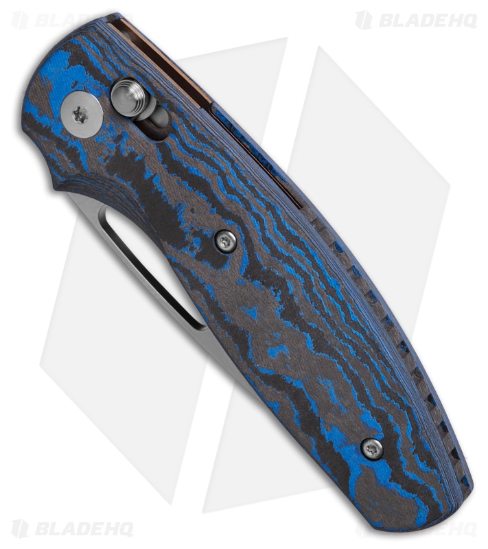 TRM Knives Bulldog Rev B River-LOK Knife Electric Blue Camo Carbon Fiber (3" BB)