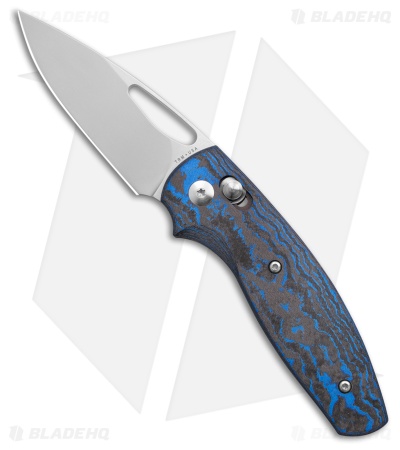 TRM Knives Bulldog Rev B River-LOK Knife Electric Blue Camo Carbon Fiber (3" BB)