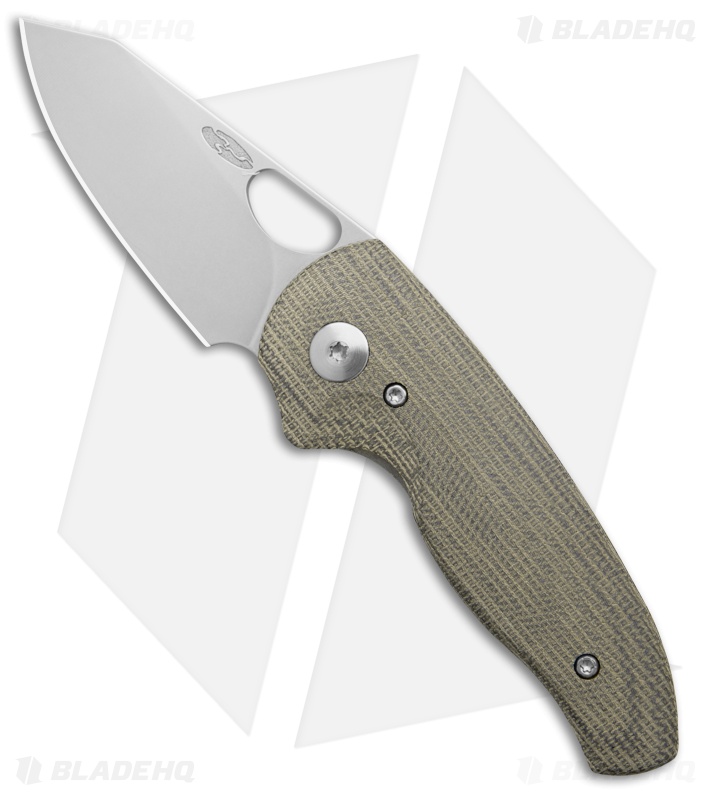 TRM Knives Holier Nerd Liner Lock Knife OD Green Micarta 3D (2.4" SW)