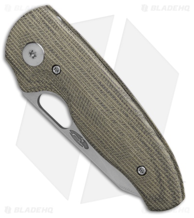 TRM Knives Holier Nerd Liner Lock Knife OD Green Micarta 3D (2.4" SW)