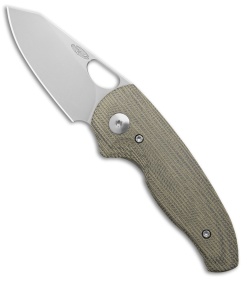 TRM Knives Holier Nerd Liner Lock Knife OD Green Micarta 3D (2.4" SW)