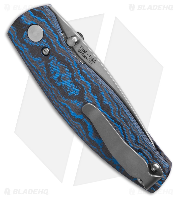 TRM Knives Neutron 2 Liner Lock Knife Electric Blue Camo Carbon 3D