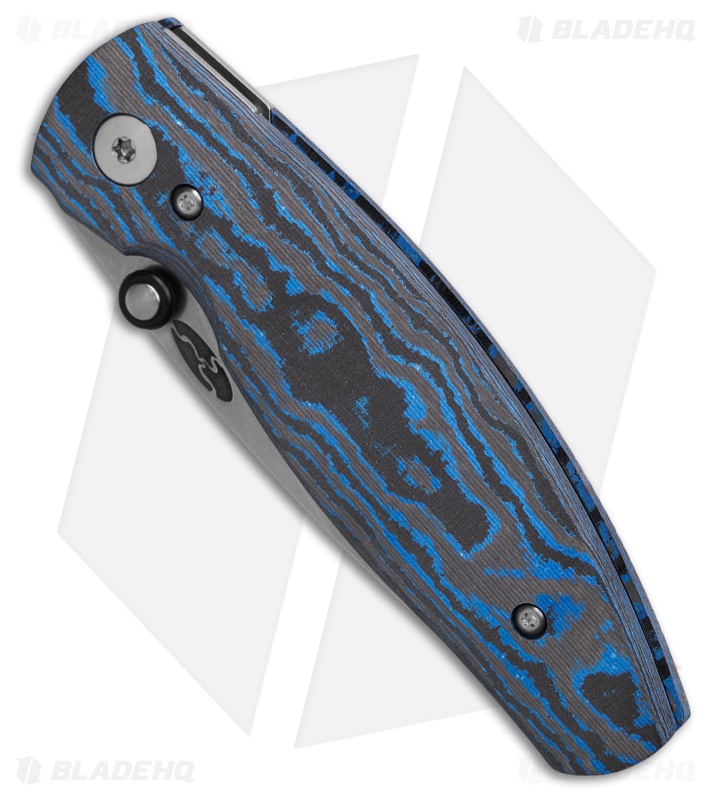 TRM Knives Neutron 2 Liner Lock Knife Electric Blue Camo Carbon 3D