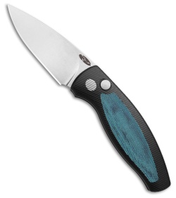 TRM Knives Pit Bull Auto Black Aluminum/Denim Micarta Inlay  (3" SW)