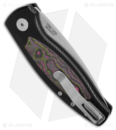 TRM Knives Pit Bull Auto Black Aluminum/Watermelon Sugar Camo  CF Inlay  (3" SW)