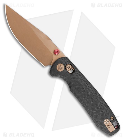 Trivisa Knives Butterfly Crossbar Lock Knife CF Style G-10 (3" Rose Gold)