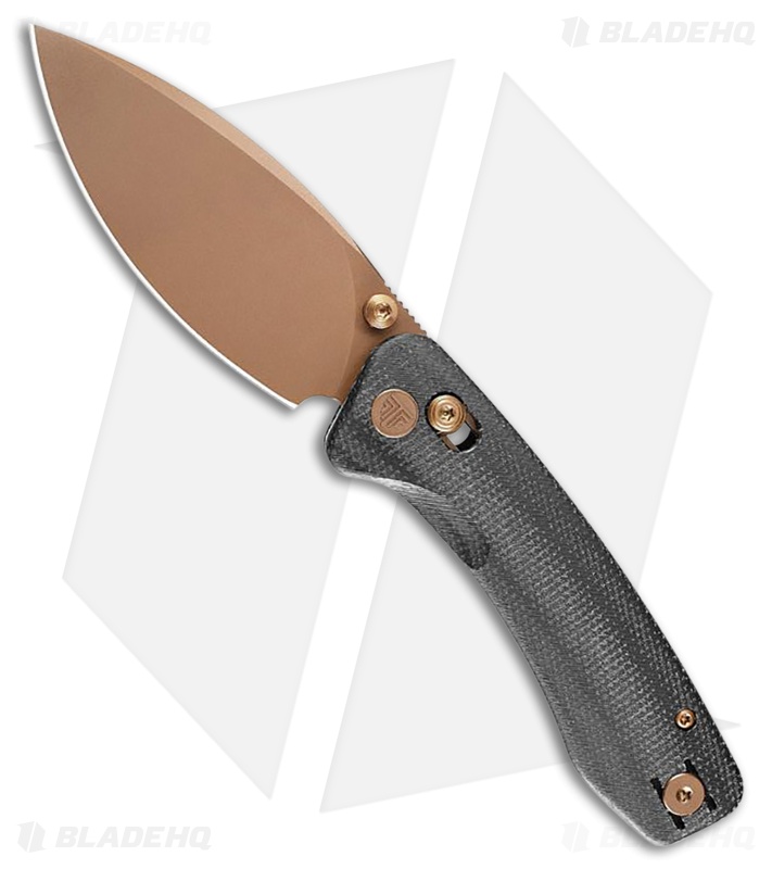 Trivisa Knives Koala Plus Crossbar Lock Knife Black Micarta (3" Rose Gold)
