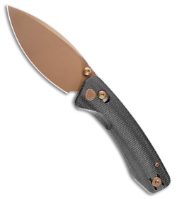 Trivisa Knives Koala Plus Crossbar Lock Knife Black Micarta (3" Rose Gold)