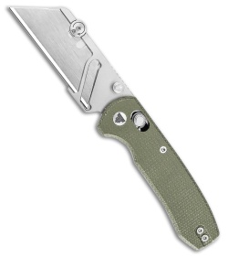 Trivisa Knives Puppy Crossbar Lock Utility Knife Green Micarta (2.6" Utility)