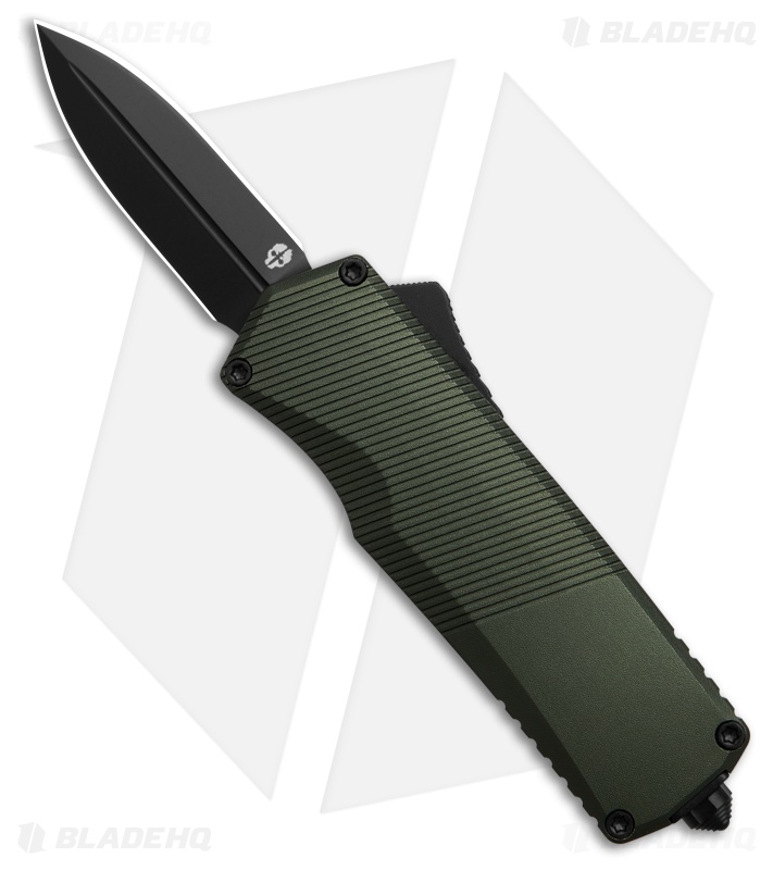 Tekto A5 Spry Mini Dagger OTF Automatic Knife OD Green Aluminum (1.9" Black)