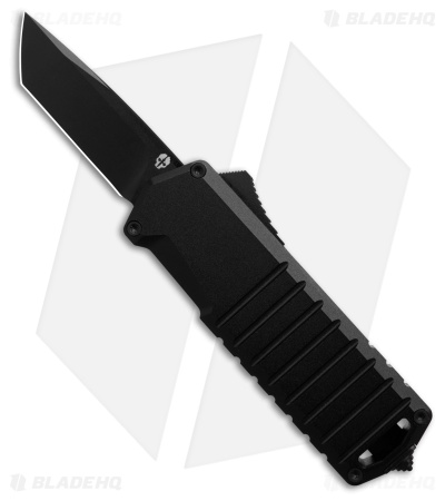 Tekto Knives A2 Badger OTF Automatic Knife Black Aluminum Tanto (Black)