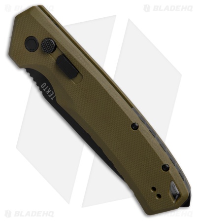 Tekto A3 Delta Drop Point Automatic Knife OD Green G-10 (3.6" Black)