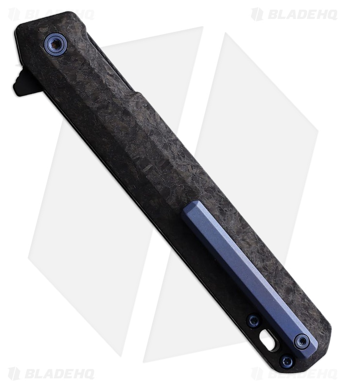 Tekto Knives F2 Bravo Knife Forged Carbon/Blue Accents