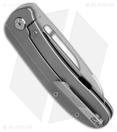 Tempest Knives Mach71 X1 Edition Frame Lock Knife BB Ti (3.4" Belt Satin S90V)