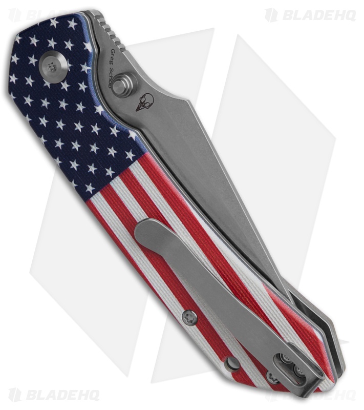 Tenable Fenrir Button Lock Knife | American Flag G-10 | SW