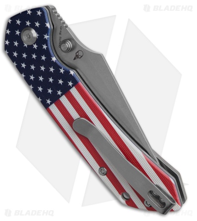 Tenable Fenrir Button Lock Knife American Flag Jade G-10  (3.4" SW)