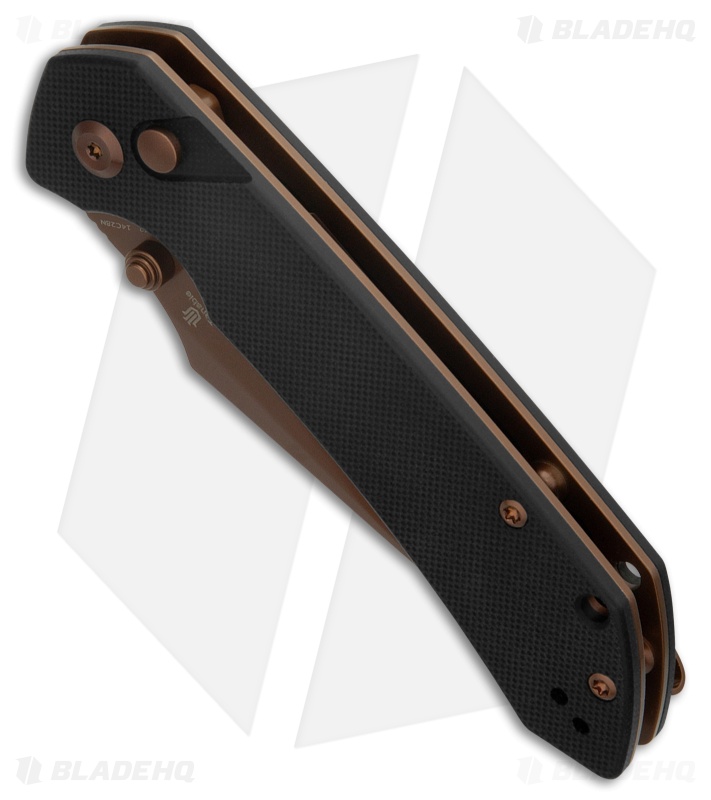 Tenable Fenrir Button Lock Knife Black G-10 (3.4" Rose Gold 14C28N) T1034F2