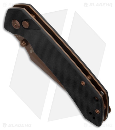 Tenable Fenrir Button Lock Knife Black G-10 (3.4" Rose Gold 14C28N) T1034F2