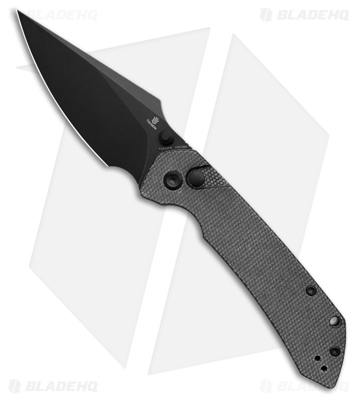 Tenable Fenrir Button Lock Knife Black Micarta (3.4" Black SW)