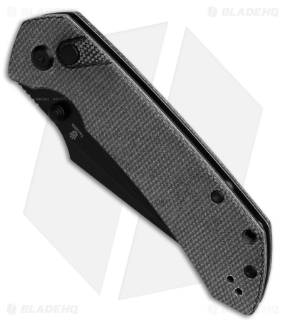 Tenable Fenrir Button Lock Knife Black Micarta (3.4" Black SW)