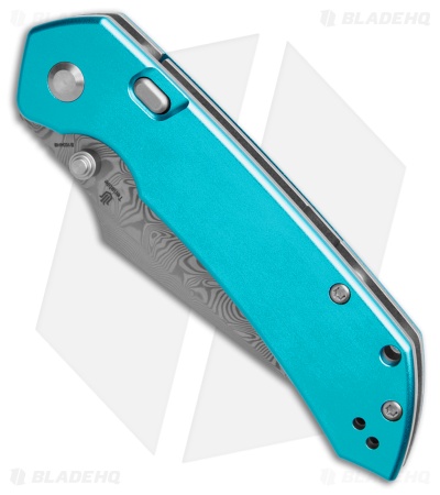 Tenable Fenrir Top Liner Lock Knife Blue Aluminum (3.4" Damascus)