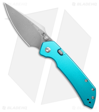 Tenable Fenrir Top Liner Lock Knife Blue Aluminum (3.4" Damascus)