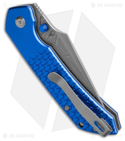 Tenable Fenrir Top Liner Lock Knife Dark Blue Al Fishscale (3.4" Damascus)