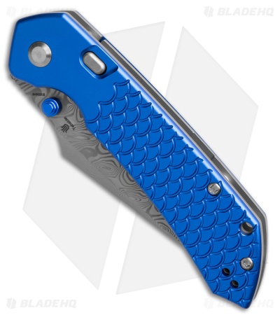 Tenable Fenrir Top Liner Lock Knife Dark Blue Al Fishscale (3.4" Damascus)