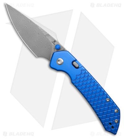 Tenable Fenrir Top Liner Lock Knife Dark Blue Al Fishscale (3.4" Damascus)