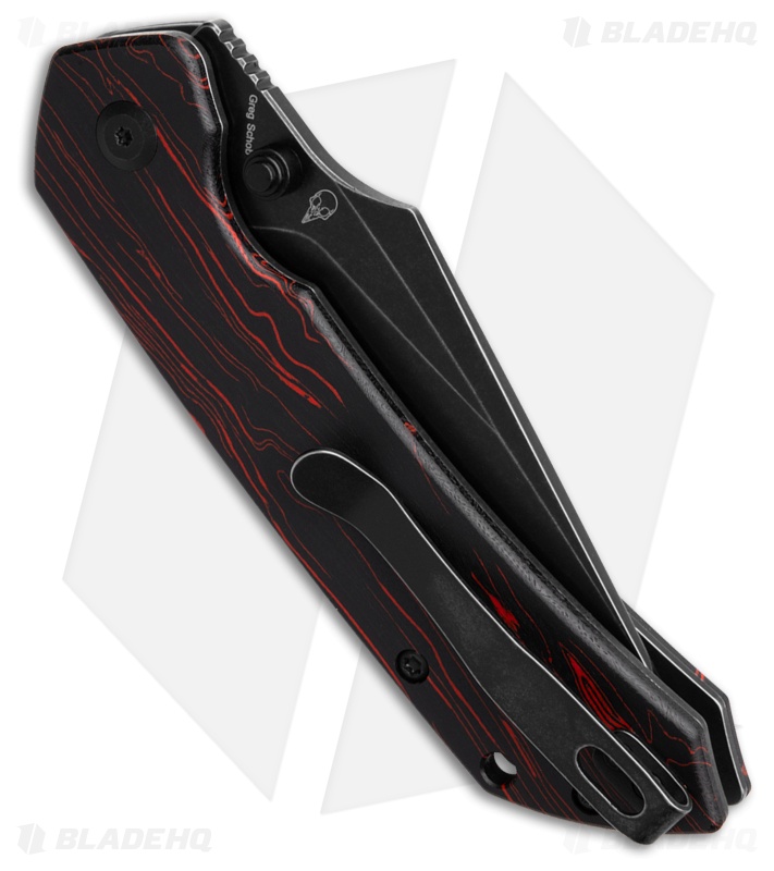 Tenable Fenrir Top Liner Lock Knife Red & Black G-mascus (3.4" Black SW)