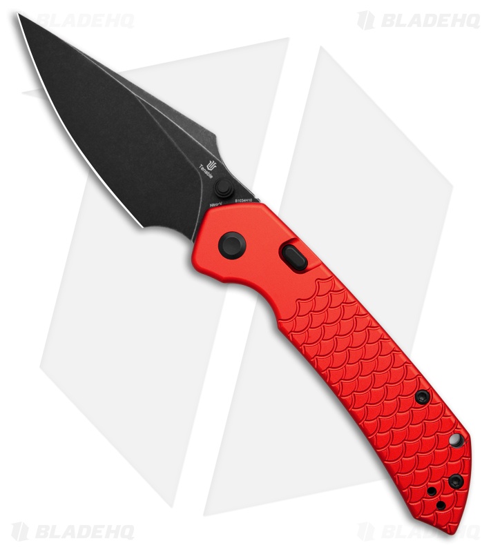 Tenable Fenrir Top Liner Lock Knife Red Al Fishscale (3.4" Black SW)