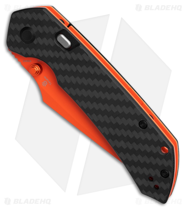 Tenable Fenrir Top Liner Lock Knife Twill Carbon Fiber Handle (3.4" Orange)