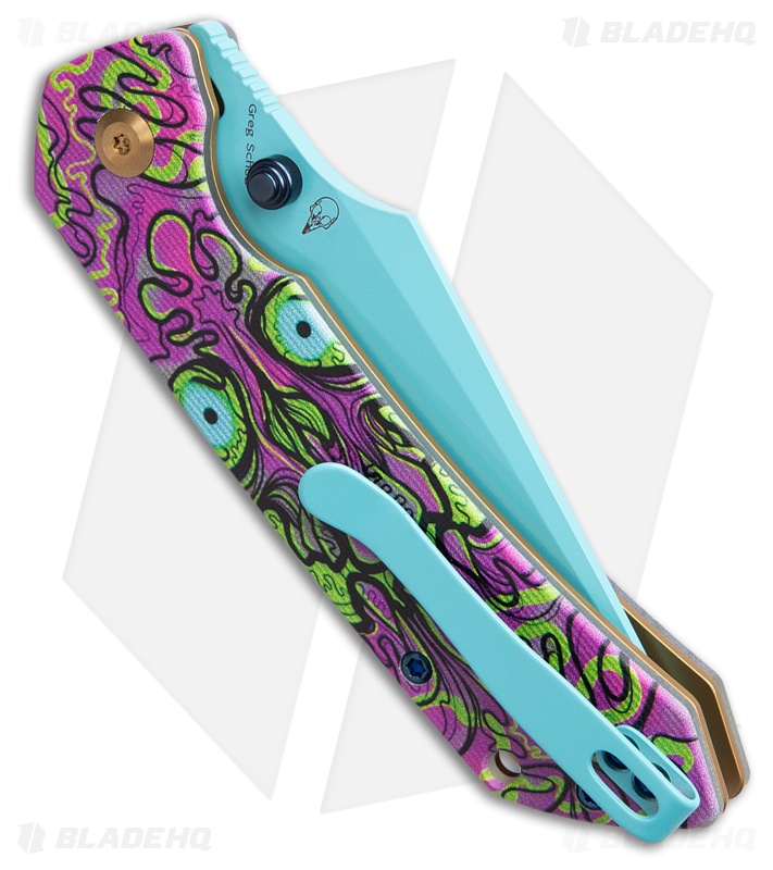 にゃー　ヤンチェオンテンバールリバーシルブルハット Tenable Fenrir Button Lock Knife Jade/Undead G-10 Blue