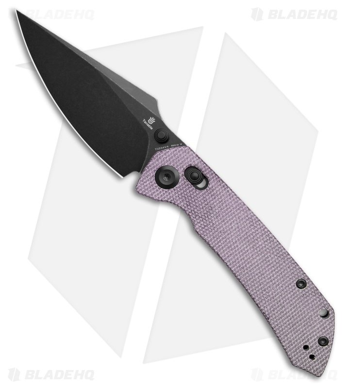 Tenable Fenrir Crossbar Lock Knife Purple Micarta (3.4" Black Stonewash)