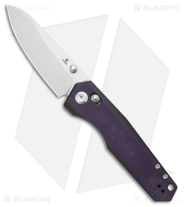 Tenable Knives Beaver Crossbar Lock Knife Black/Purple G-10 (3.4" SW)