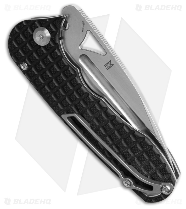 Tenable Knives Bombur Liner Lock Knife Black Frag G-10 (3.5" SW) T1054A1