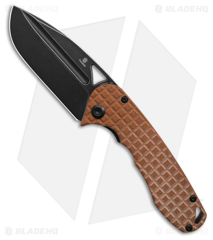 Tenable Knives Bombur Liner Lock Knife Brown Frag G-10 (3.5" Black SW) T1054A2