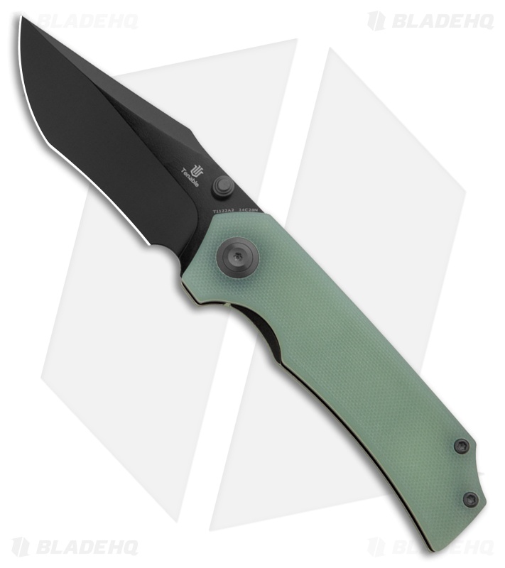 Tenable Knives Fermi Liner Lock Knife Jade G-10 (3.1" Black TiCn)