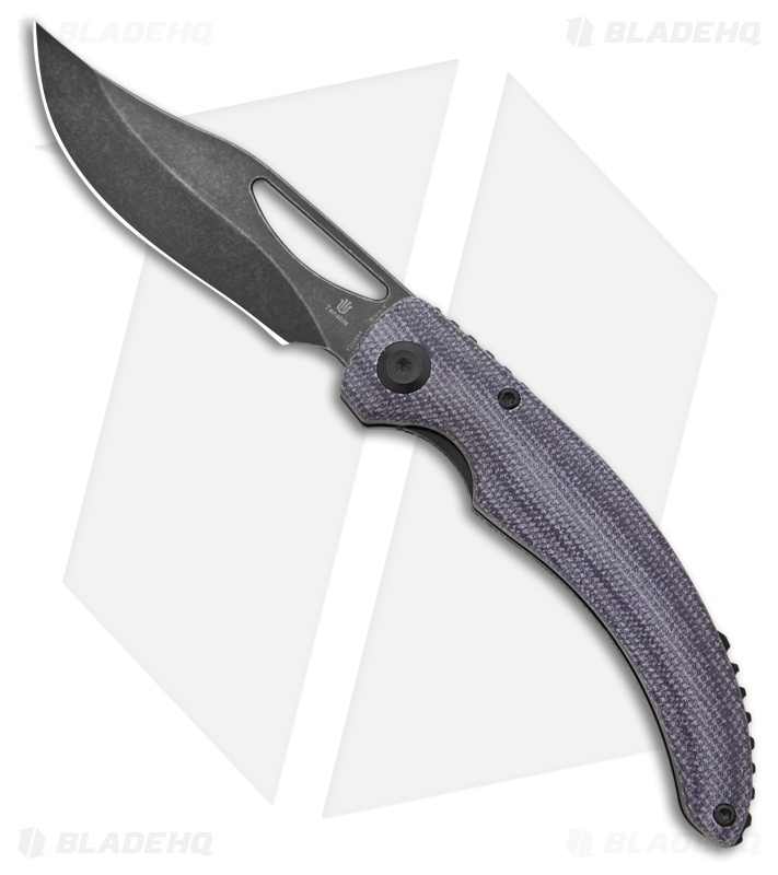 Tenable Knives Gideon Liner Lock Knife Purple Micarta (3.5" Black SW)